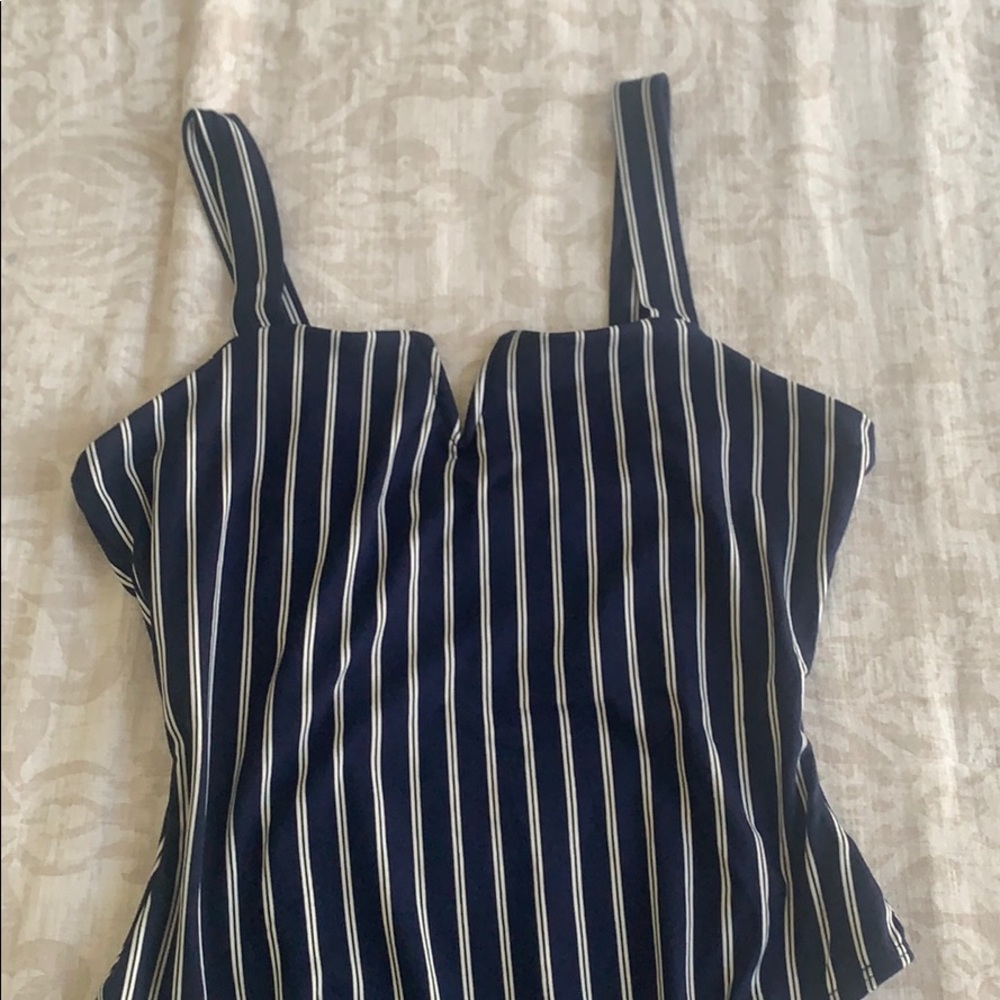 Striped body suit